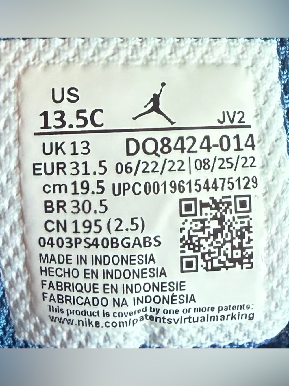 Air Jordan 1 Mid PS "Cement True Blue" (Style Code: DQ8424-014) Size 13.5 C - Picture 16 of 16